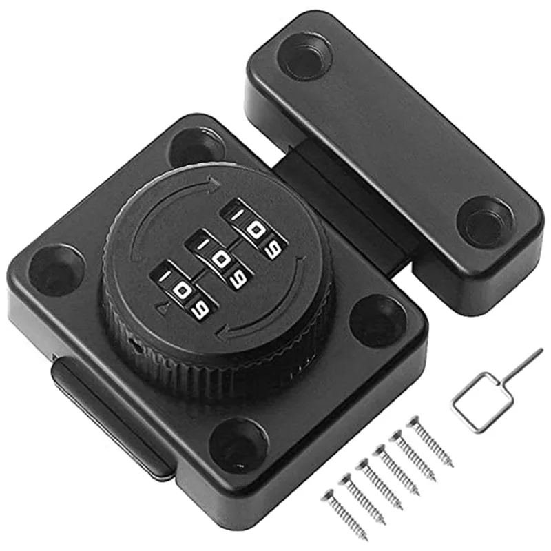 

Mechanical Keyless Cabinet Lock, Swivel Drawer Lock Combination Lock, Combination Latch File Cabinet Lock (Black)