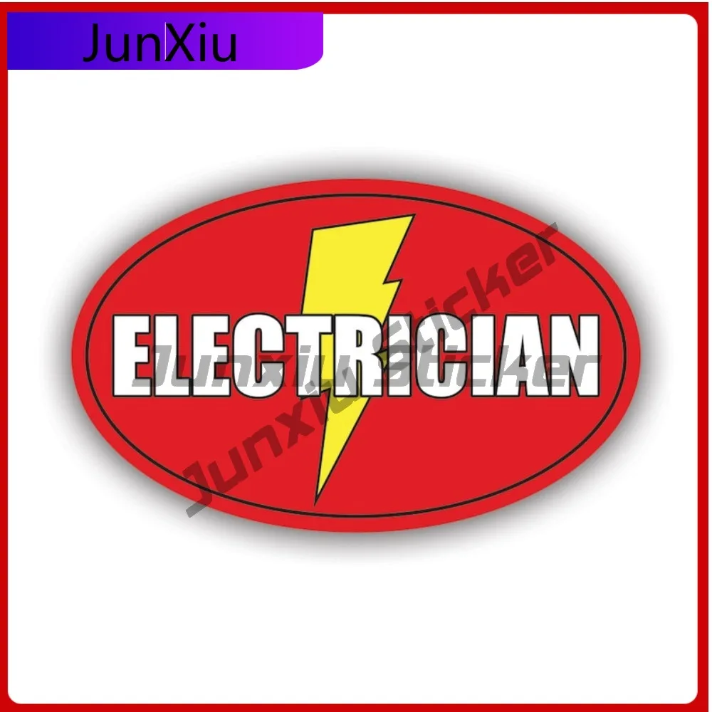 

Oval Electrician Stickerwaterproof Outdoor Decalslightning Bolt Anime Bumper Waterproof Vinyl Decal For Door Trim Fun Protection