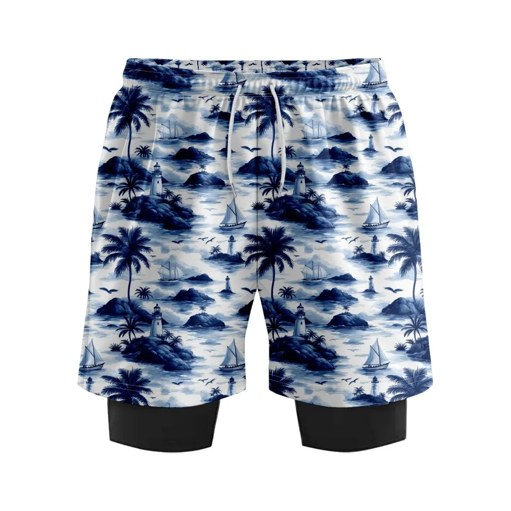 

Stylish and Comfortable Landscape Art Swim Trunks Men's Quick-Dry Swim Trunks Funny Vacations Beach Shorts Lightweight Shorts