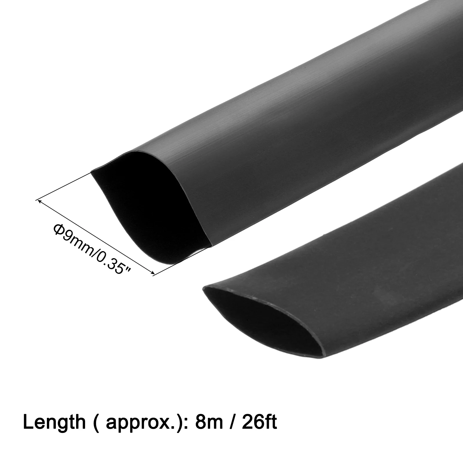 Guaina termorestringente 7-100 mm di diametro 3,1-15 m di lunghezza 2:1 Tubo termorestringente per cavo Nero/Rosso