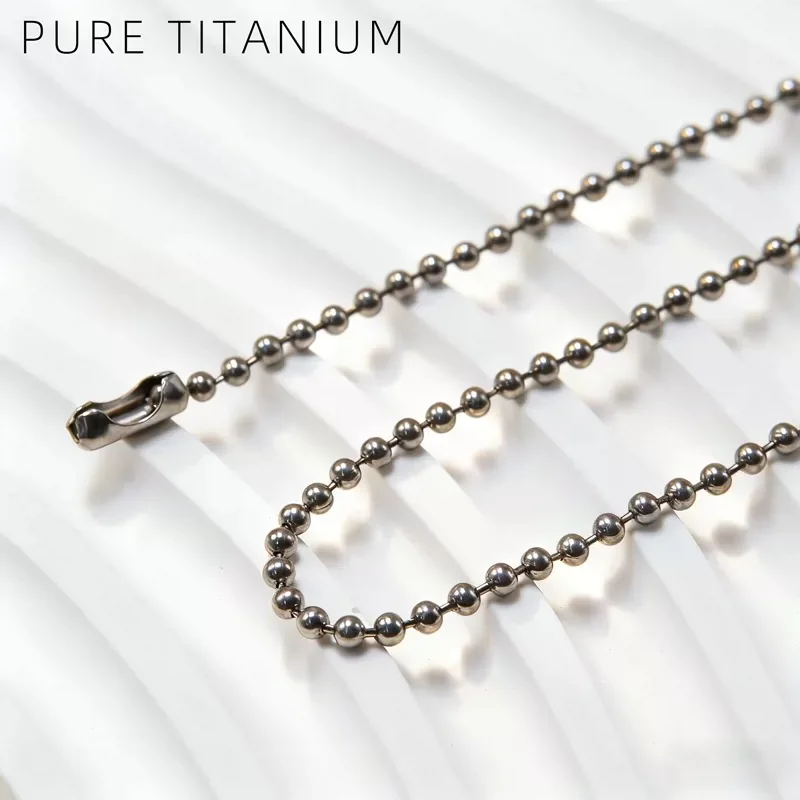2pcs Pure TItanium Ball Bead Adjustable Extender Chain DIY Keychain Pendants