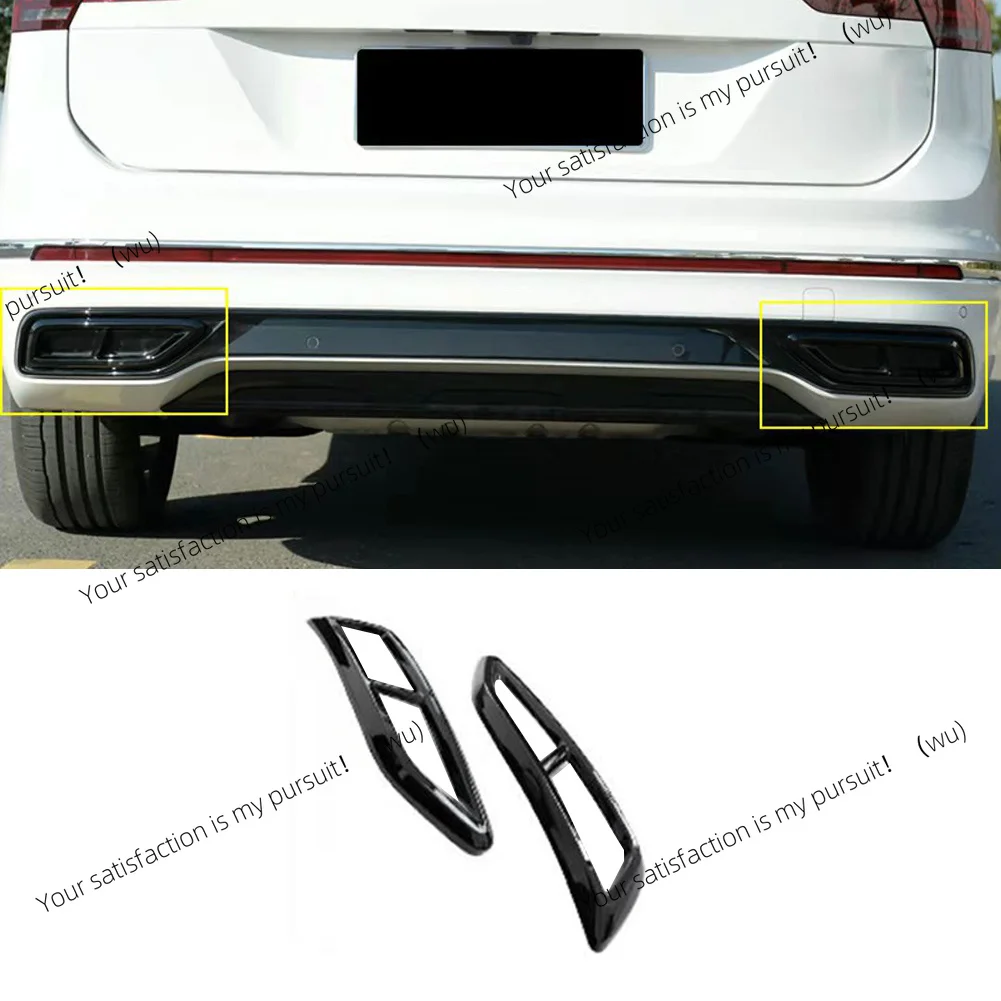 2pcs Car Rear Bumper Exhaust Muffler Tail Pipe Trim Sticker for Tiguan L 2022
