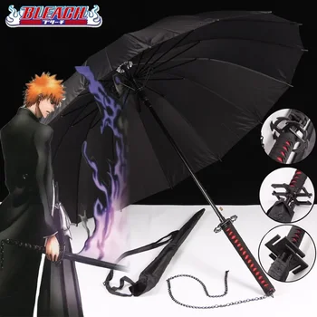 Bleach Ichigo Katana Umbrella Long Handle Umbrella Toushiaiaizen Byakuya Anime Bleach Cosplay Prop Gin Katana Sword Umbrella