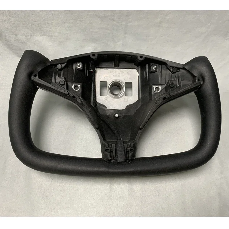 Black Leather Yoke Steering Wheel For Model S Model X 2014 2015 2016 2017 2018 2019 2020