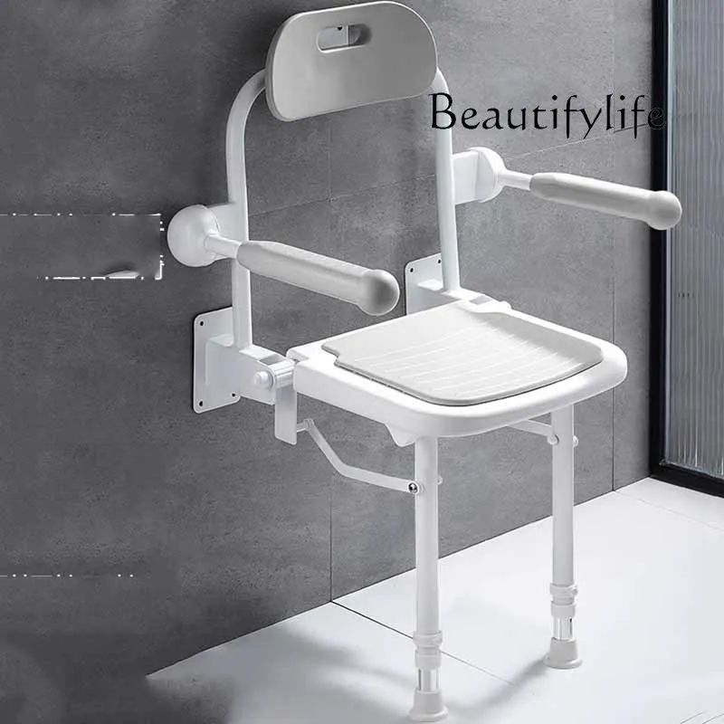 

Modern Anti Slip Bathroom Chair Toilet Disabled Space Saving Foldable Chair Ergonomic Nordic Metal Silla Ducha Furniture Home