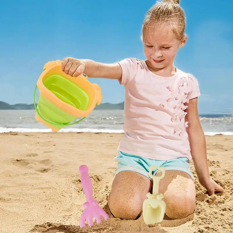 ของเล่นชายหาดสําหรับเด็กชุดทรายทรายพับถัง Beach Shovel ของเล่นสําหรับเด็กวัยหัดเดินฤดูร้อนชายหาดเกมของเล่นเด็กน้ําเล่นเครื่องมือ