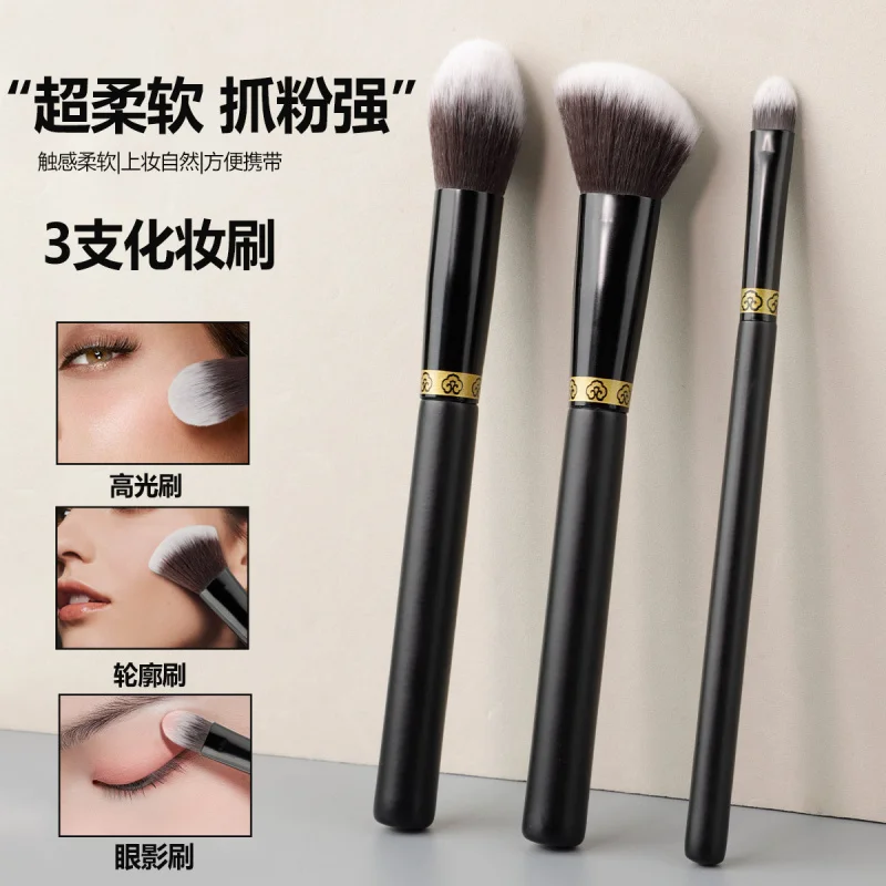 Companheiro de maquiagem pó macio para arranhões forte três contorno de alto brilho pincel de sombra de olhos ferramentas de beleza