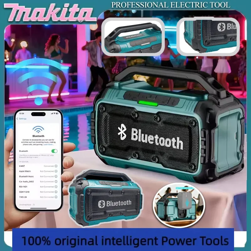 

2026 Makita Cordless Bluetooth Portable Surround Speakers Dual Channel Subwoofer 3D Outdoor Sound System for DeWalt/Milwaukee