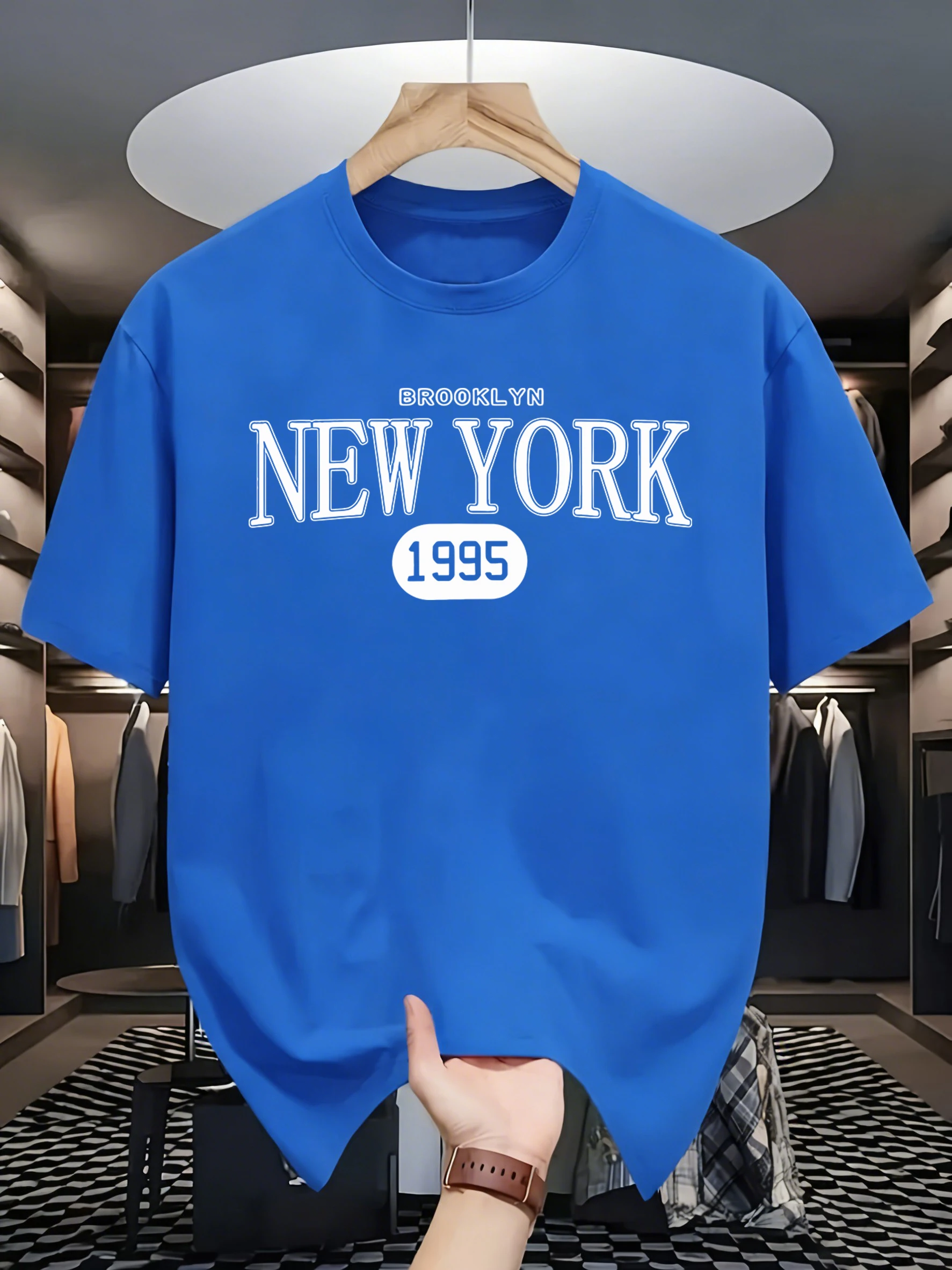 New York Brooklyn 1995 Design T-Shirts Men Cotton Casual Tee Breathable Summer Sportswear Unisex Loose O-Neck Short Sleeve
