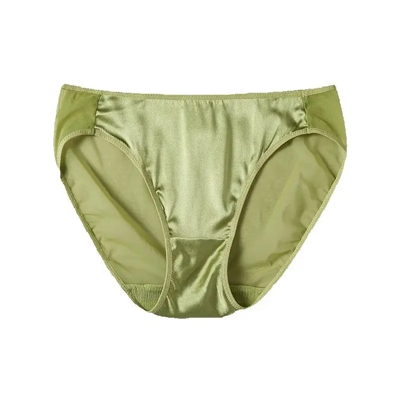 inside 100% silk underwear Silk briefs Women stretch satin seamless double bottom double Summer Spring