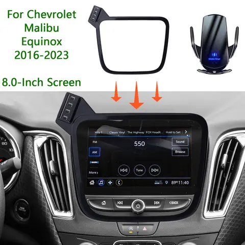 Chevrolet Malibu Equinox 2016 2017-2022 2023 차량용 전화 홀더 화면 고정베이스 탐색 브래킷 무선 충전 스탠드 Chevrolet Malibu Equinox 2016 2017-2022 2023 차량용 전화 홀더 화면 고정베이스 탐색 브래킷 무선 충전 스탠드