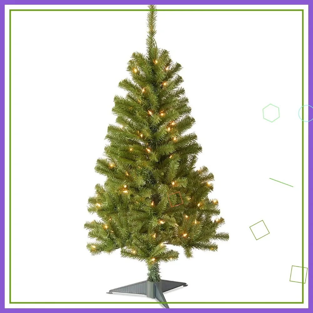 

Искусственная рождественская елка с предварительной подсветкой, 4 фута, 100 прозрачных огней, 230 советов, в комплект входит подставка для простой настройки