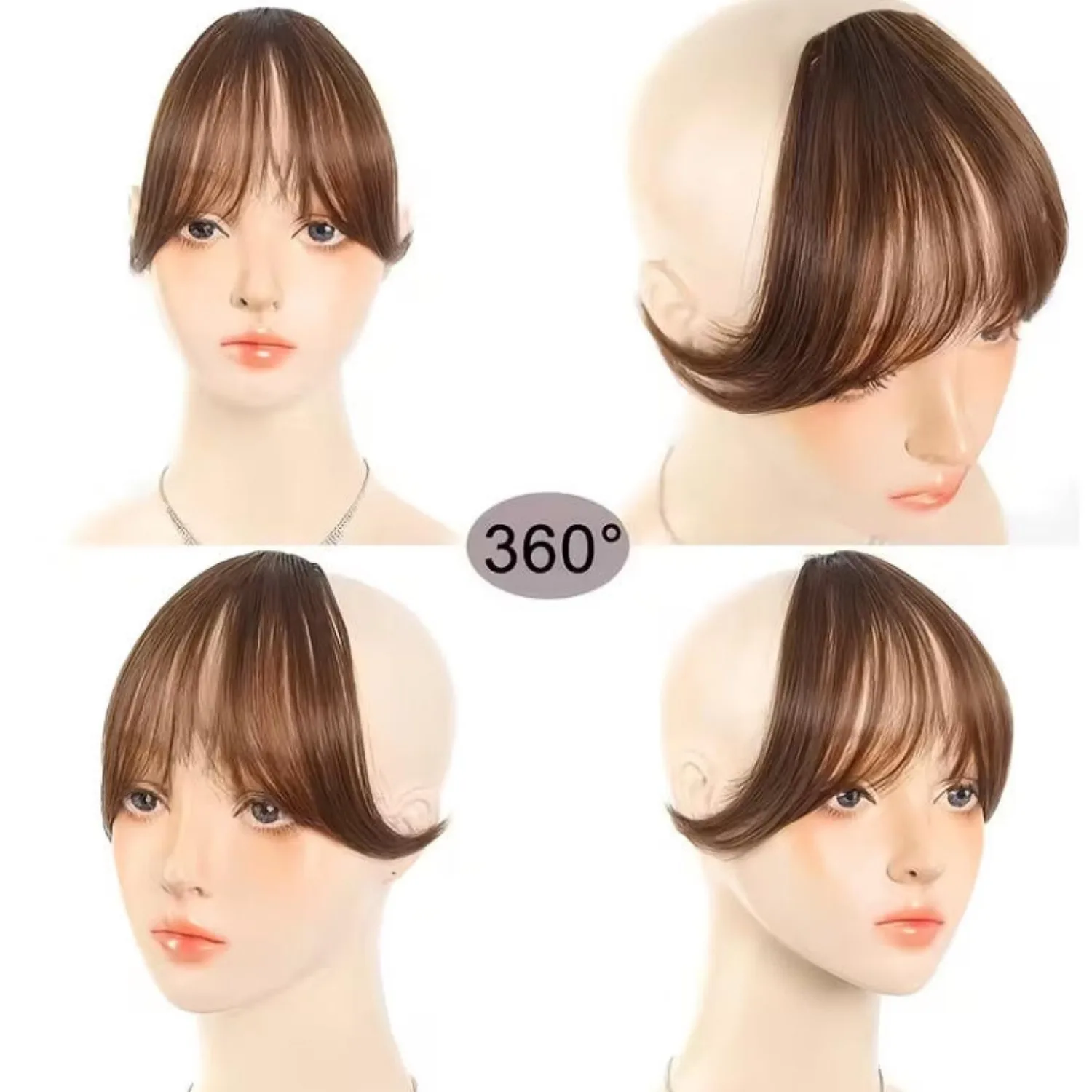

Women's S-Curve Bangs Hair Patch, Fluffy Volume-Increasing Lightweight Invisible Real Human Hair Bangs
