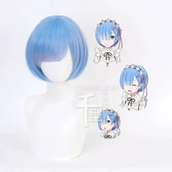 Cosplay Anime Wig Life In A Different World From Zero Rem Halloween Fancy Dress Up Party Women Ram Costume Props Hair Synthetic