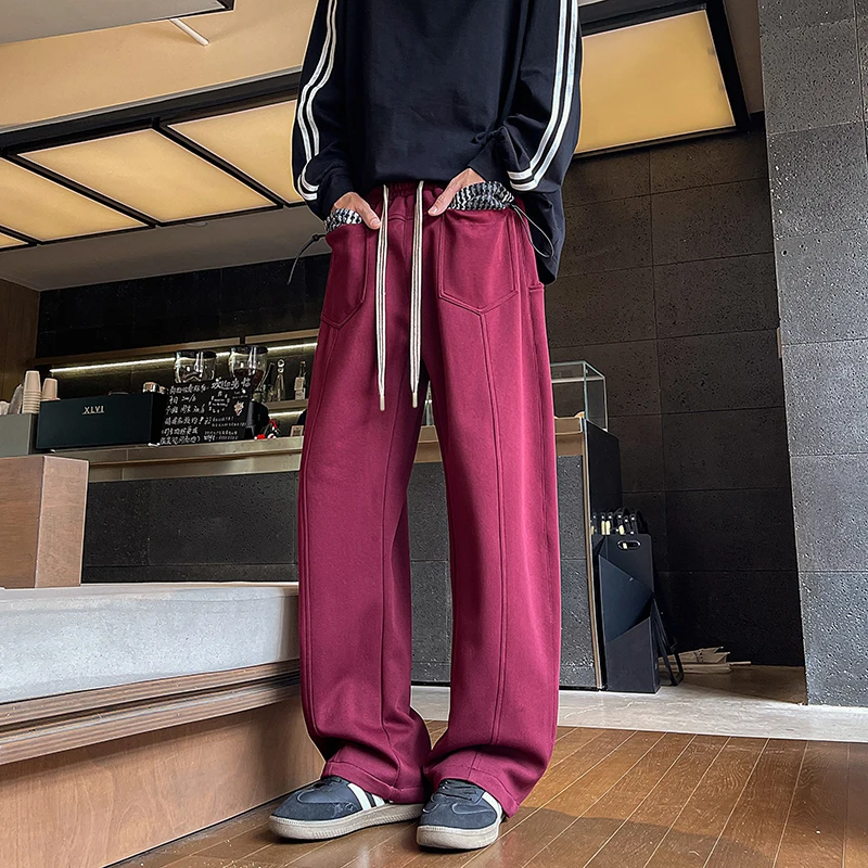 

Autumnfashion Men's Drawstring Hunting Pants Men's Straight-leg Comfortable Sport Pants Men's Winter Wide-leg Outdoor Work Pant