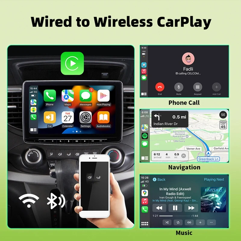 2in1 Wireless CarPlay Android Auto Wireless Adapter Smart Mini AI Box التوصيل والتشغيل WiFi Fast Connect Universal-A22U #5