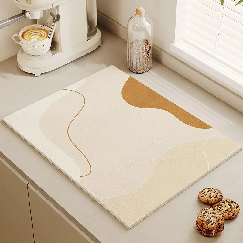 Boho Abstract Print Kitchen Drying Mat Absorbent Dish Pad