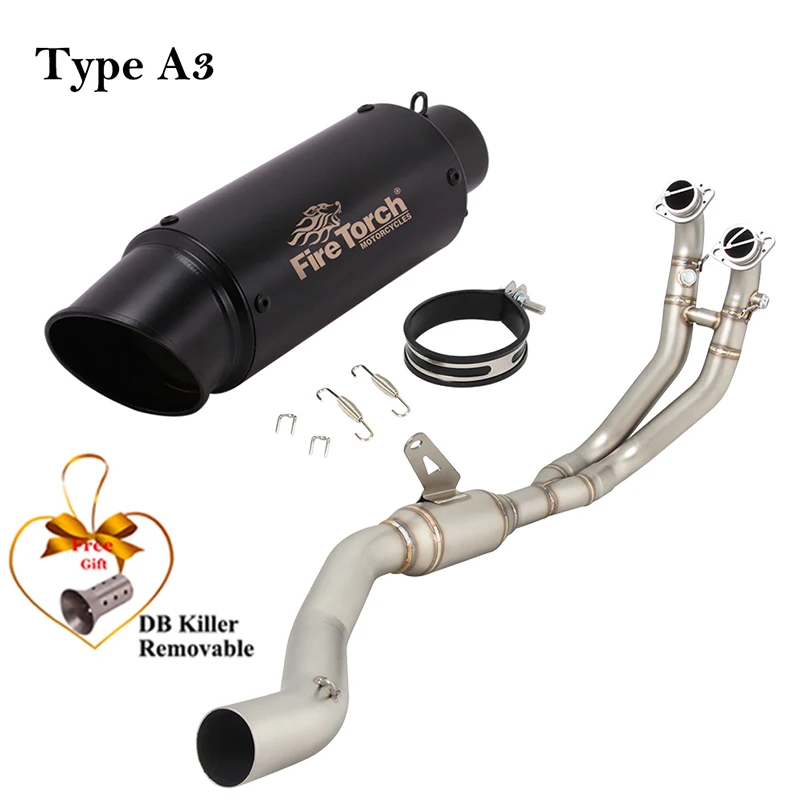 Motorcycle Exhaust Full Systems For Aprilia RS660 RS Tuono 660 2021 - 2024 Front Link Pipe Escape Carbon Fiber Muffler DB Killer