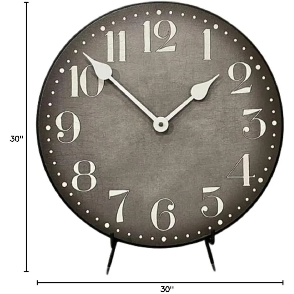 Ultra Quiet Quartz Gray Clocks - Handcrafted in USA with Long-Lasting Vibrant Colors, Available in 8 Sizes