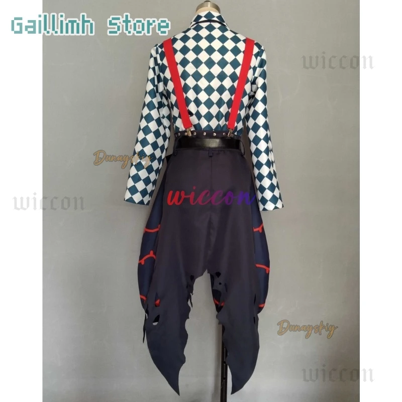 لعبة الشيطان بتلر لاتو باكا أزياء تنكرية لاتو زي مع جرس 1 متر شعر مستعار للهالوين كرنفال لعب الأدوار للرجال والنساء