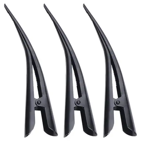 Pinzas de Metal para el pelo, accesorios para el cabello, lazos de dientes de pato, pinzas de punta de pico de pato con flores huecas para peluquería, 3 piezas