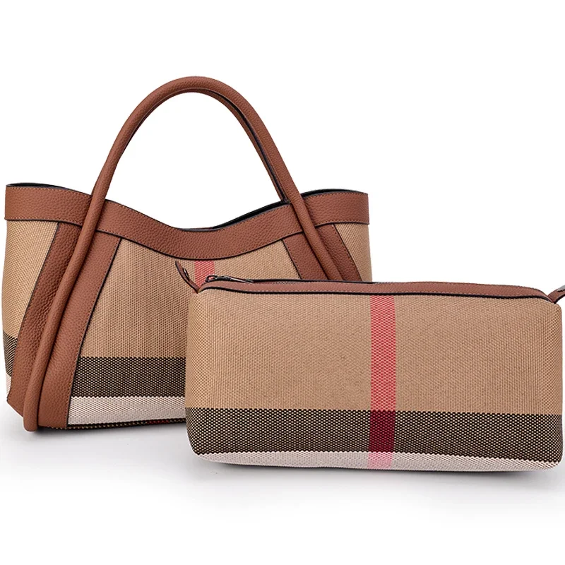 المشارب حمل حقيبة يد Crossbody حقيبة كتف قماش جلد طبيعي حقائب نسائية كبيرة ريترو متقلب حقيبة الكتف ساعي