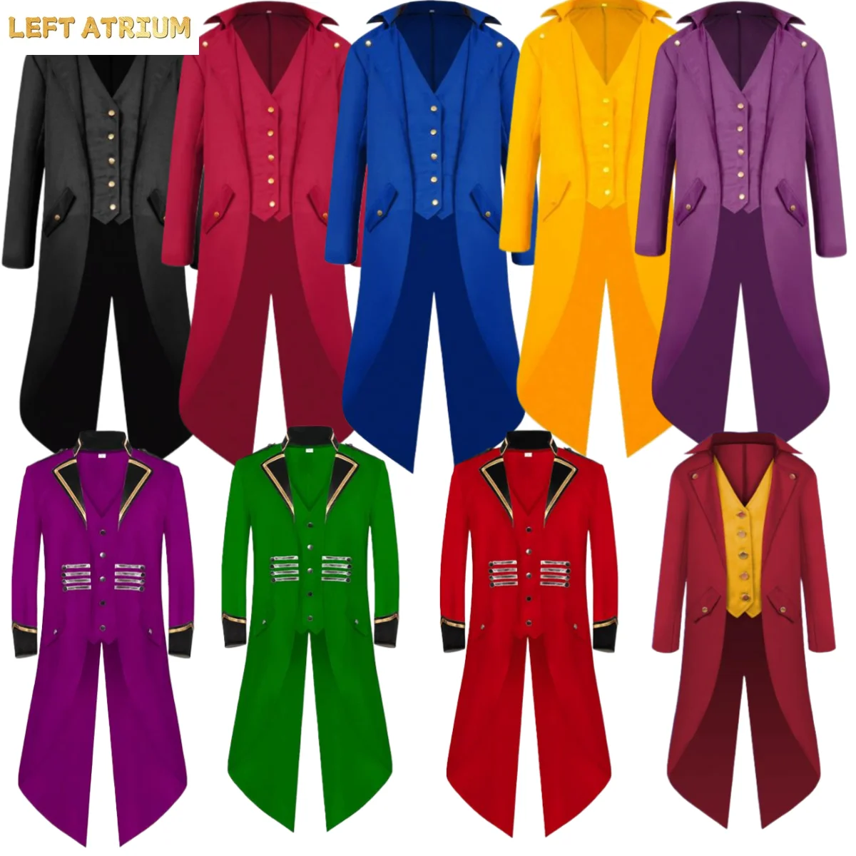Disfraz de Cosplay de la Edad Media, Esmoquin Retro Rojo, Morado y Blanco, Chaqueta para Representaciones, Traje Tradicional para Hombre y Mujer para Festivales
