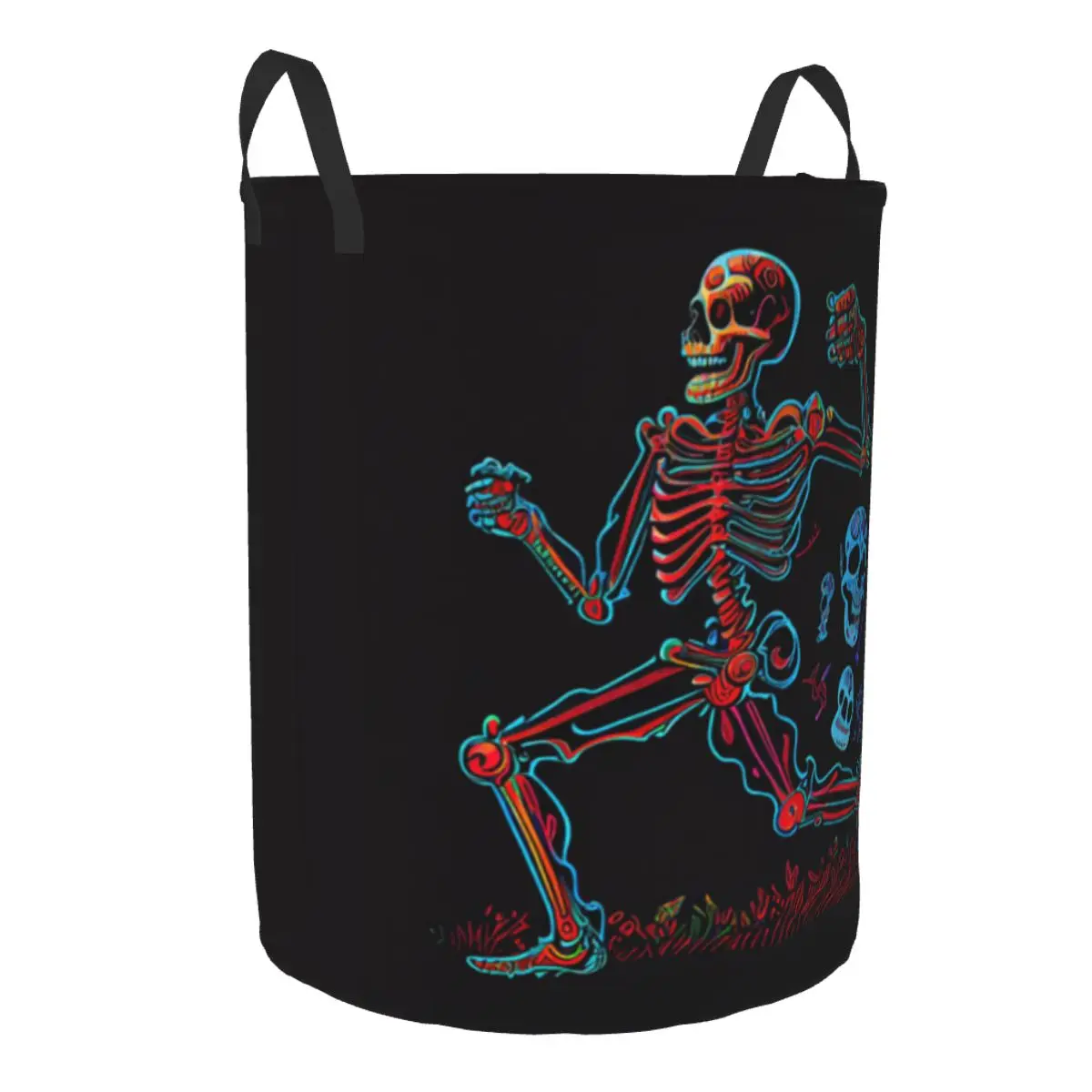 Dirty Laundry Basket Colorful Skeleton Doing Exercises Folding Clothing Storage Bucket Home Waterproof Organizer