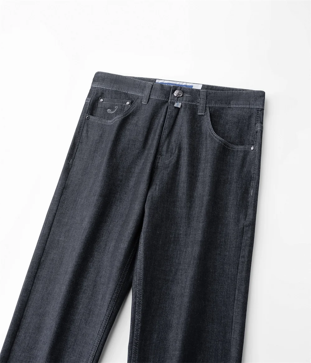BLSK CPRT Jeans Thin Cotton Men 2026 Spring Summer new quality fashion embroidery elasticity straight Big size 31-38 Pants