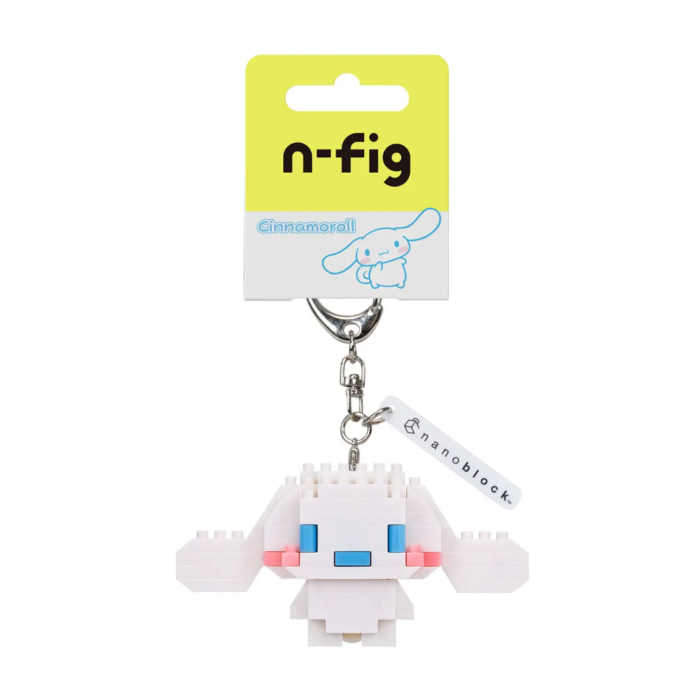 

Original Nanoblock N-Fig Sanrio Cinnamoroll Portable Block Figure Keychain Detachable Bag Clip Key Holder Couple Accessory