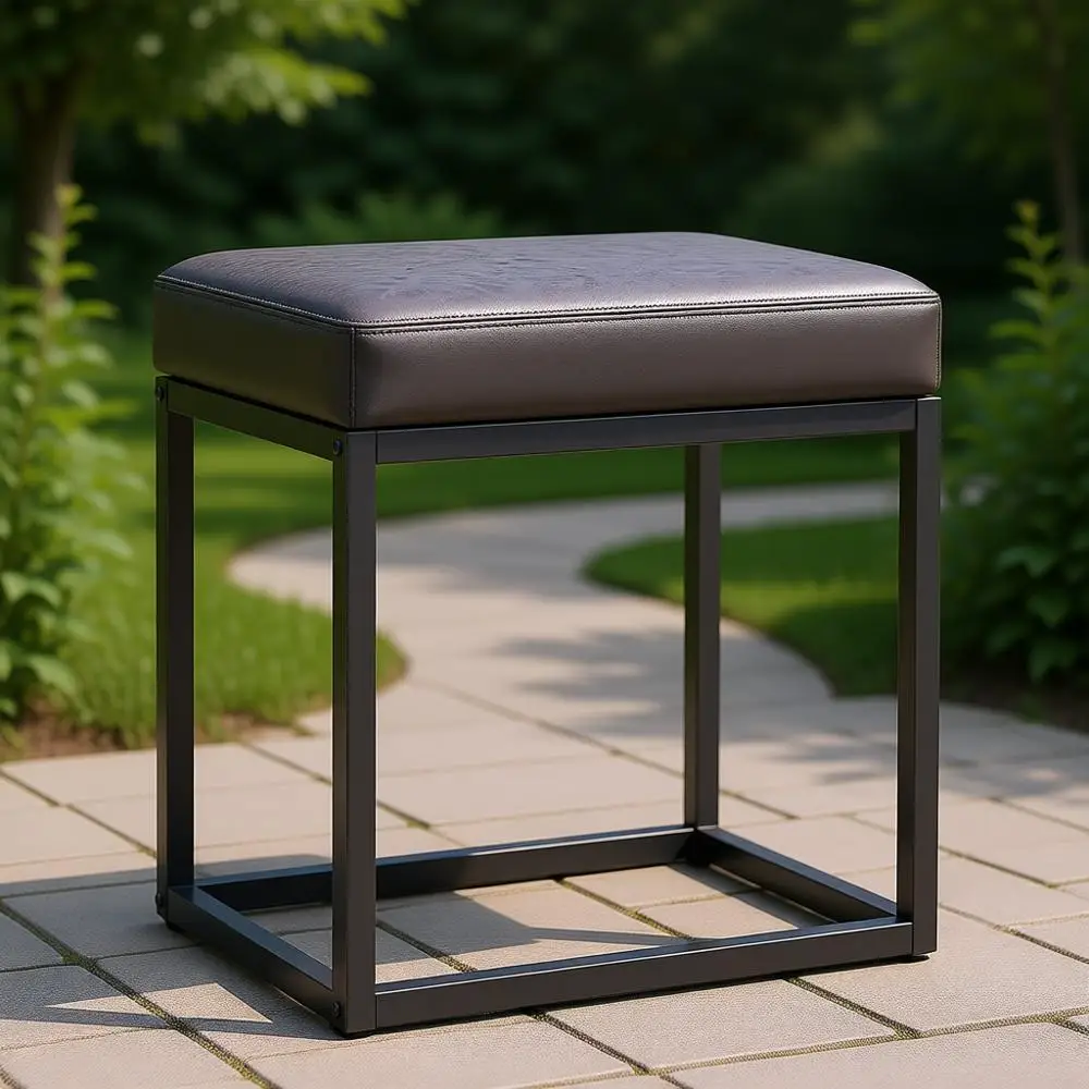 Gray Ottoman with Storage, Vanity Chair, Reversible Top, Side Table, 660 lb Load, Suitable for Bedroom, Living Room, Entryway