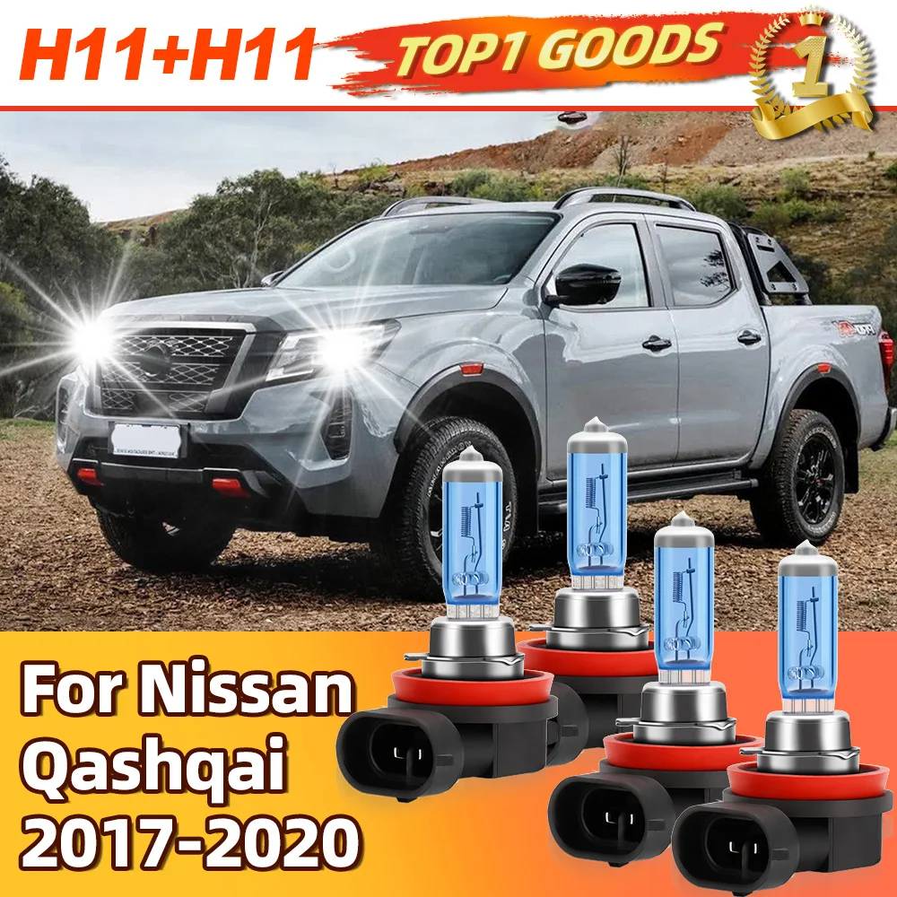 

4 шт. 55 Вт 28000LM 6000K белый H4 для Nissan Qashqai 2017 2018 2019 2020 галогенные лампы H4 дальнего ближнего света все в одном Plug&Play