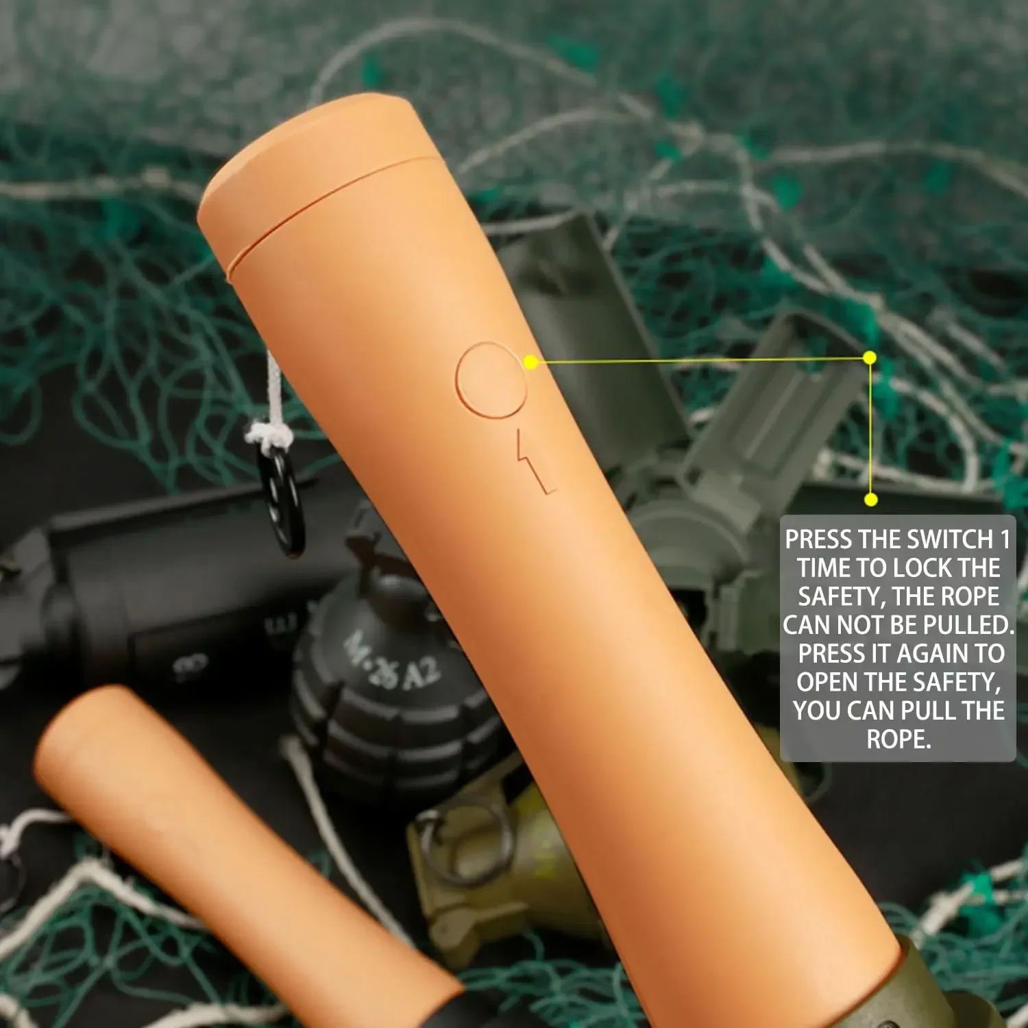 Juguete de Granada M24, 2 uds., anillo de tracción táctico Airsoft, Granada de plástico para modelo de Paintball, resistente a caídas, recargable, deporte de equipo al aire libre