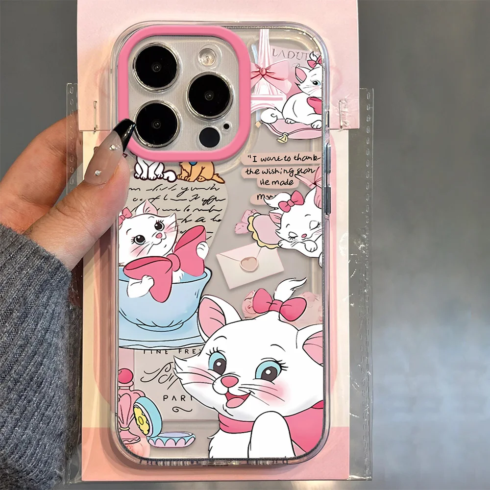 

Cartoon Disney Marie Cat Phone Case For Vivo Y16 Y17 Y17S Y19 Y21 Y28 Y36 Y52S Y55S Y73S Y75 Y78 Y100 4G 5G Transparent Cover