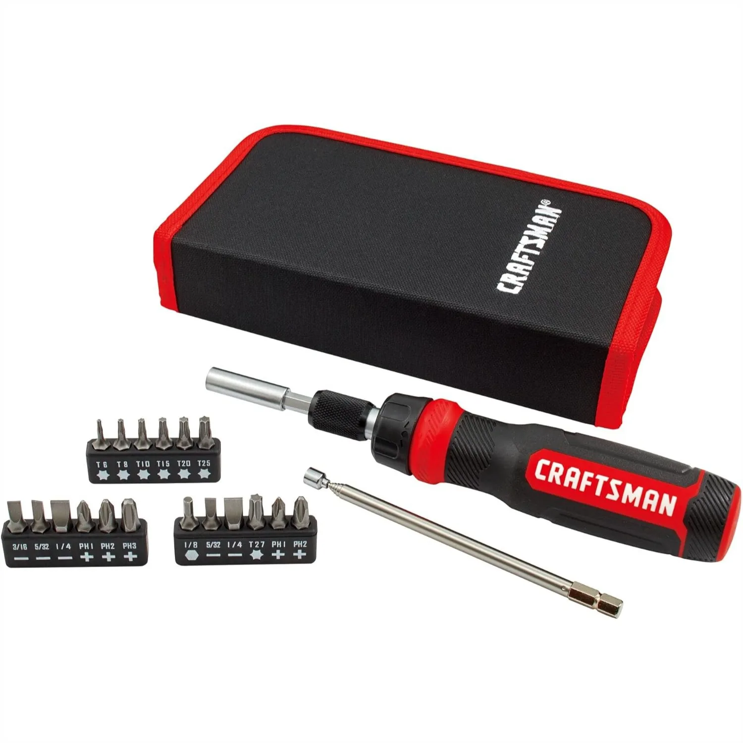 

26-Piece Ratcheting Screwdriver Set with Speed Control and Grip Texture for Carpentry, Electrical, DIY