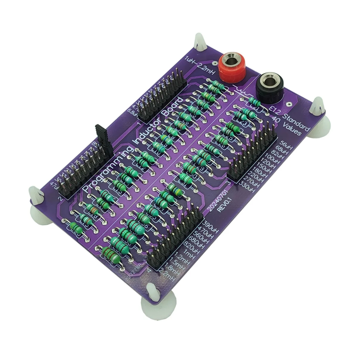 ABKM 1uH to 2.2mH E12 Standard 40 Values Programmable Inductor Board with 4mm Banana Sockets Inductance Substitution Box