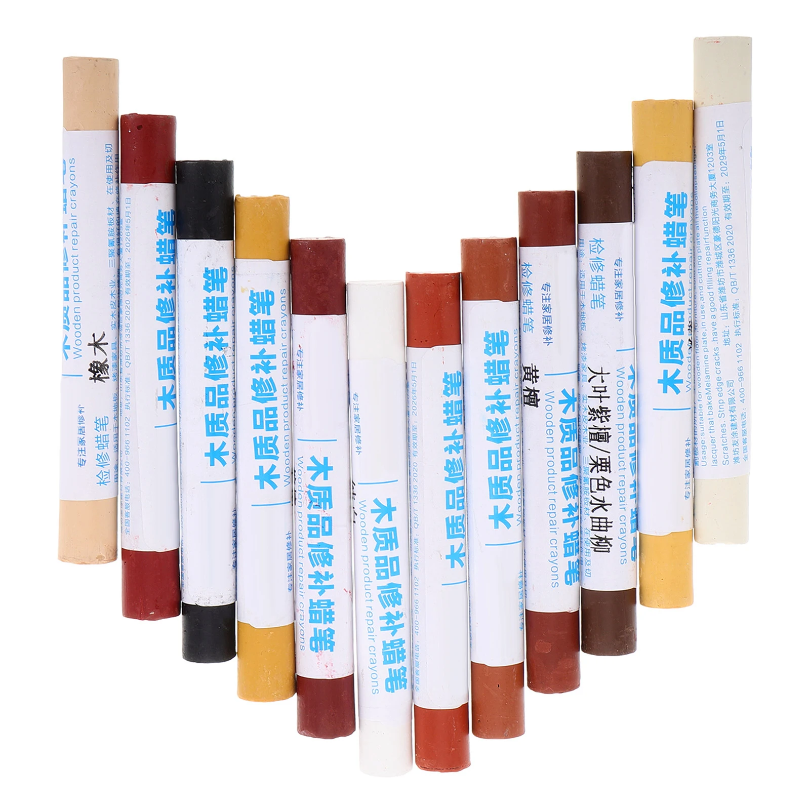 

12pcs Scratch Remover Crayons Touch Up Kit for Laminate Vinyl Flooring with Repair Wax Sticks Multiple Colors