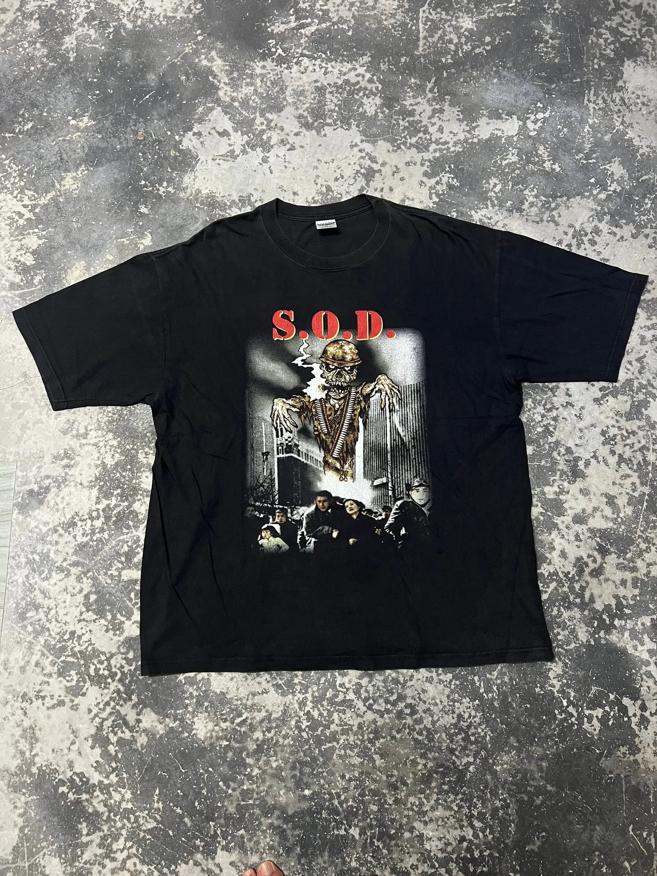 Camiseta vintage de los años 90 de S O D, Live At Budokan SGT, va a ser la nueva banda de death metal negra.