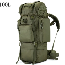 Mochila táctica 1000D impermeable con marco – 100L exterior