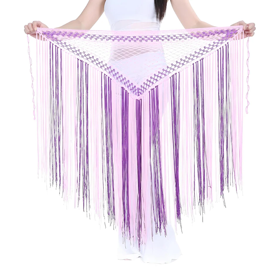 Two-Color Argentine Style Triangle Scarf Shawl Belly Dance Costume Belly Dance Waist Chain Belly Dance Hip Scarf Mermaid