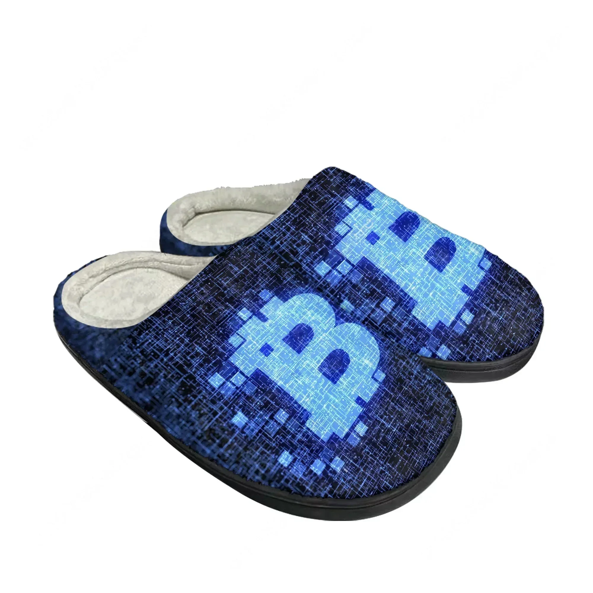 Bitcoin Cryptocurrency Miner BTC Home Cotton Custom Slippers Mens Womens Sandals Plush Casual Keep Warm Shoes Thermal Slipper