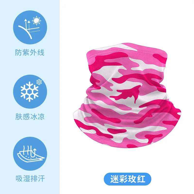 

Summer New Outdoor Children's Scarf Neck Camouflage Ice Silk Sunscreen Mask Breathable Quick-Drying Cycling Sports Collar Thin
