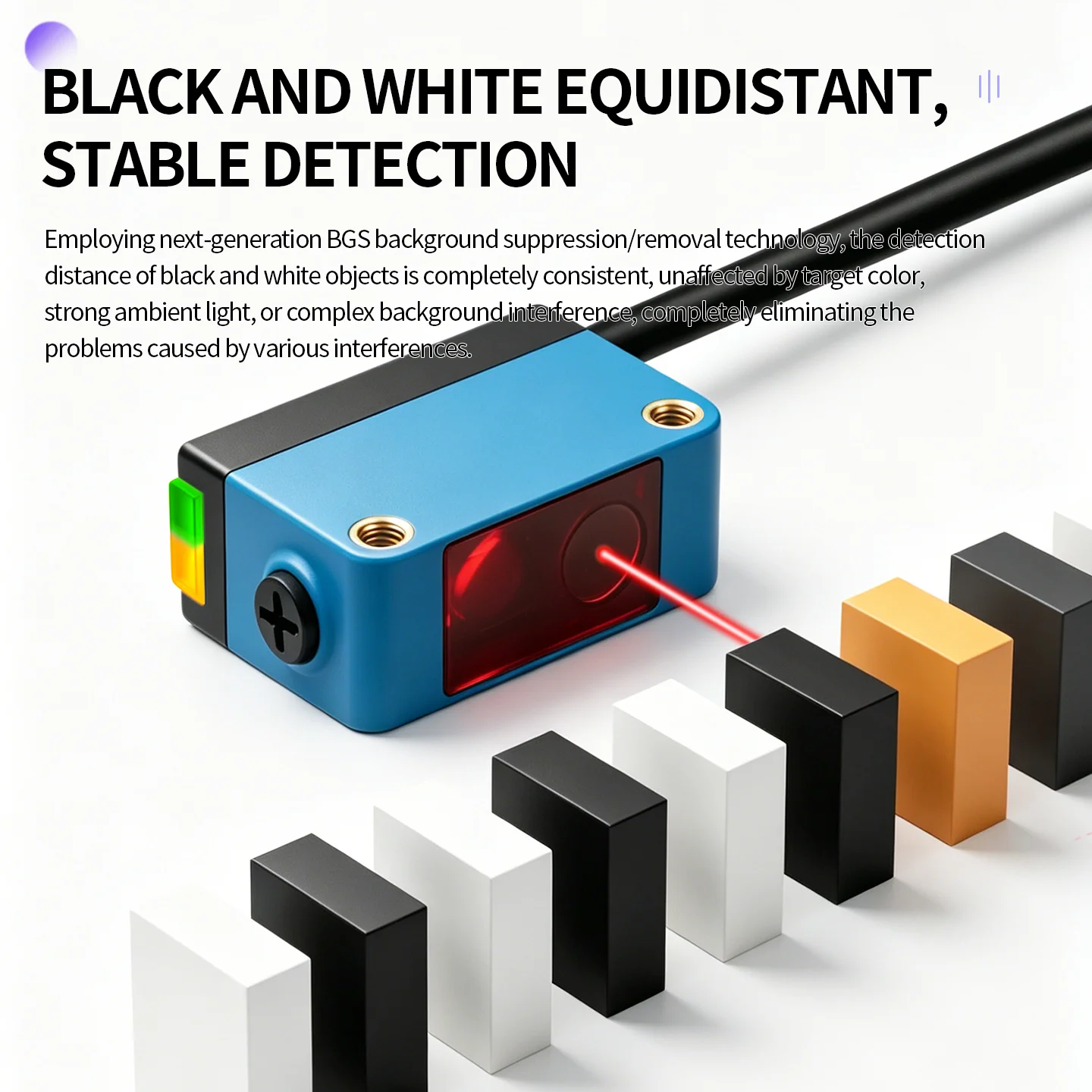 ZHICAN ZC3E Background Suppression Laser Photoelectric Sensor Adjustable Distance Diffuse Reflective Detection Switch