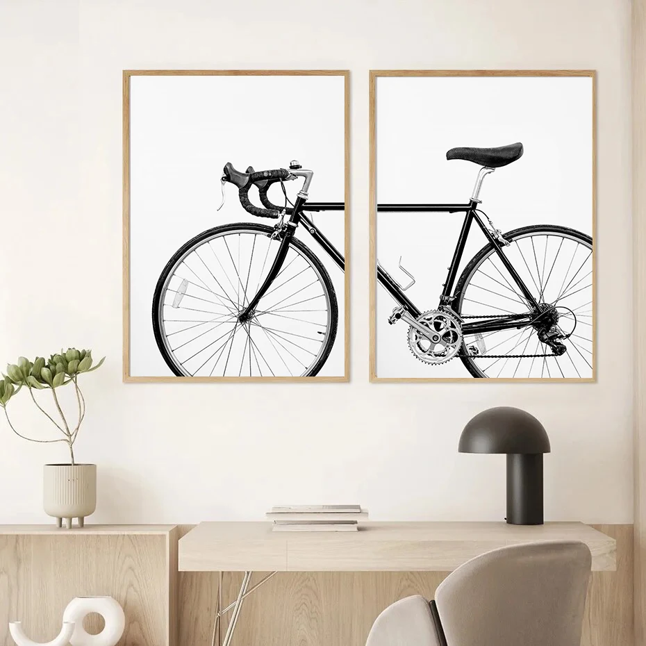 Bicycle poster Wall Art Bike canvas painting print  Black and White Scandinavian for living room home decoration