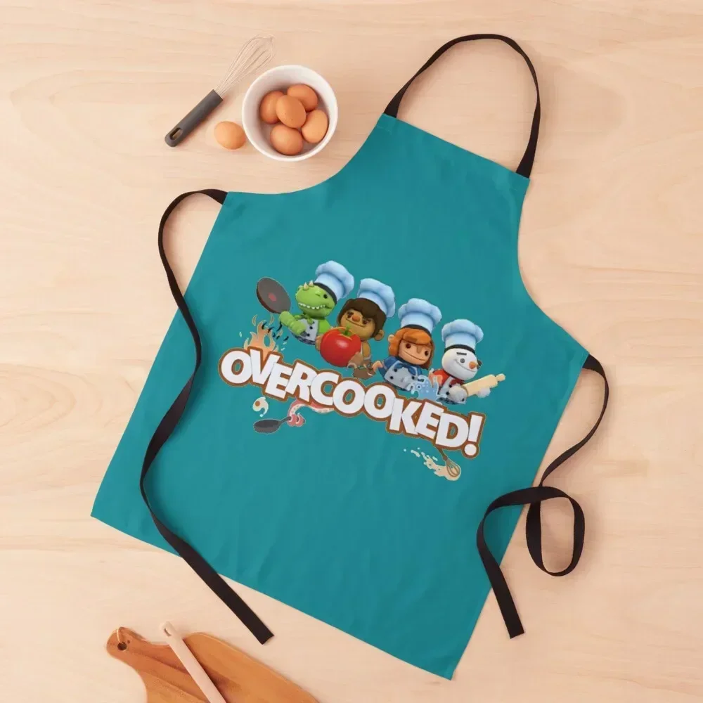 Overcooked Logo video game Apron Kitchen Novel Kitchen Accessories Hairdressing Hairdresser Accessories Kitchen Front Apron