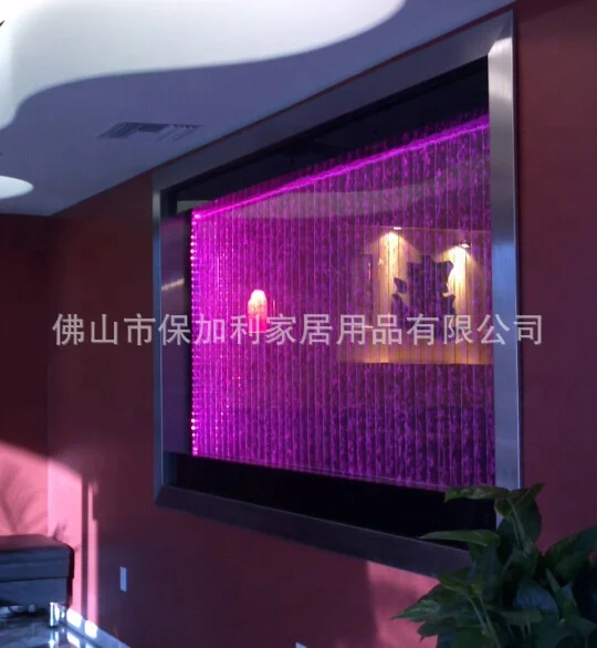 Customization.High Quality Luminous Acrylic Led Water Panel Waterfall hang Led Water Bubble Wall