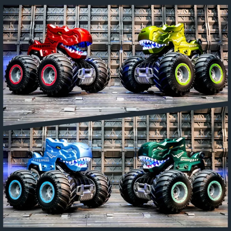 かわいい面白いギフトオフロードクライミングRCカー、2.4G恐竜リモートコントロールカーおもちゃ、ビッグフットおならスプレーRCトラック、子供のおもちゃの車