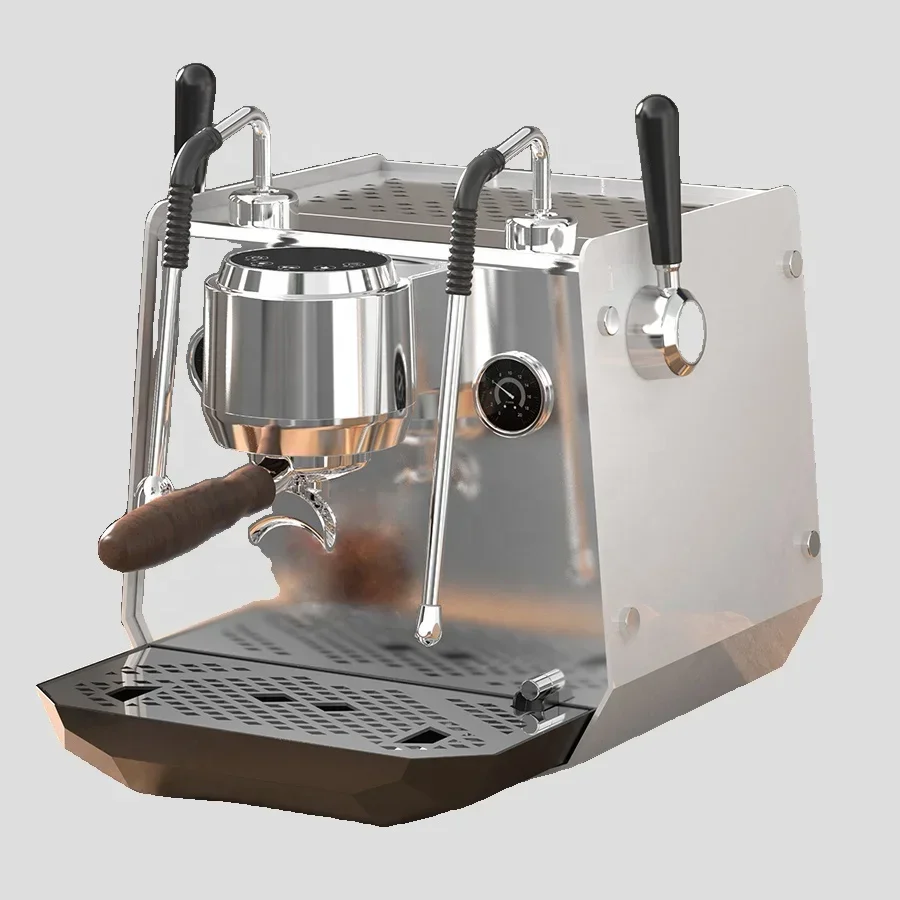 Cafetière professionnelle en acier inoxydable, machine à expresso, cafétéria à domicile, Kahve Makinesi, 2200W, 15 bars, 1 groupe