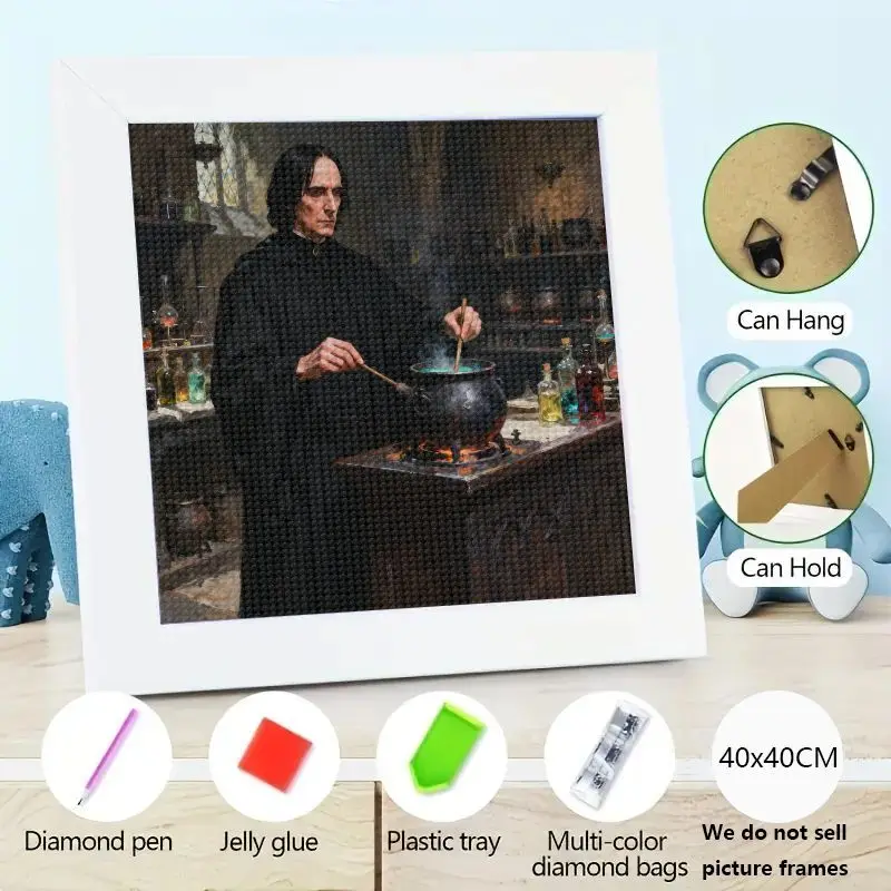 Kit de pintura de diamante de Harry Potter Severus Snape, taladro completo 5D, artesanía de gemas DIY para adultos y niños, maestro de pociones de mago, 1 ud.