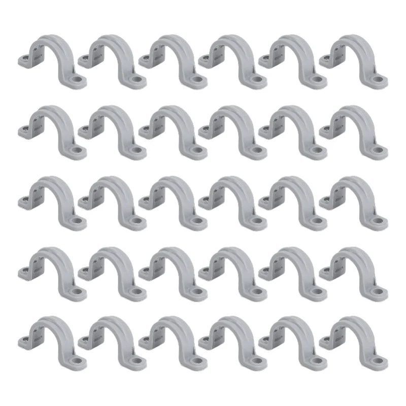 30PCS Electrical Conduit Strap Clamp 1/2 Inch 2 Holes PVC Pipe Mounting Bracket For Electrical Engineering